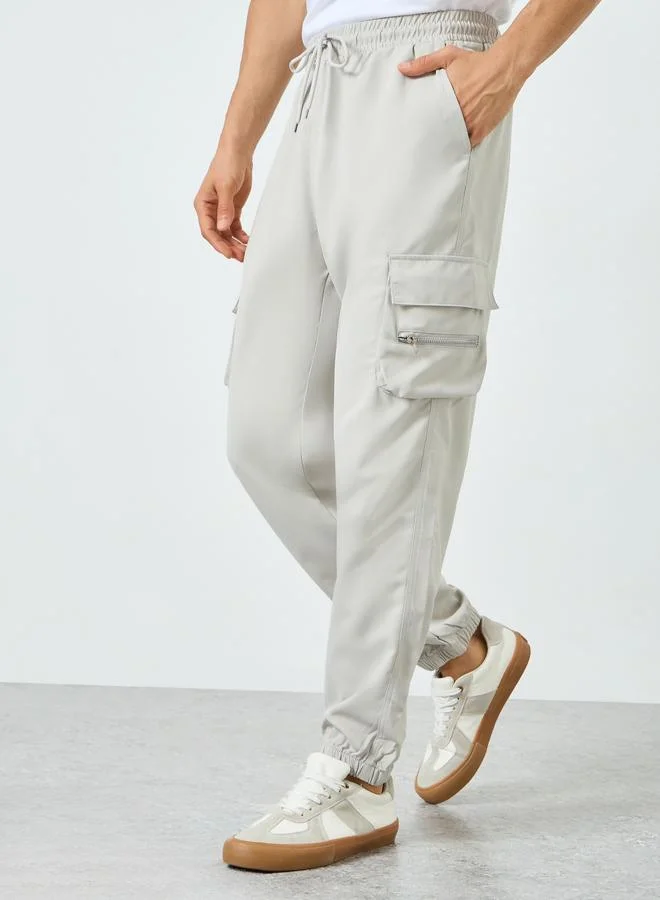 Take Two grey Men Grey Relaxed Fit Cargo Pants for Men | Best Price UAE